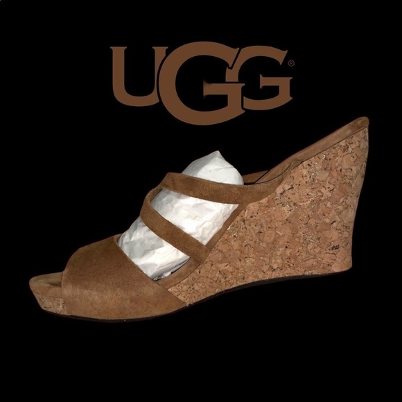 Ugg (EUC) Suede Leather Platform Wedge sandals, Sz. 10 - Picture 10 of 10